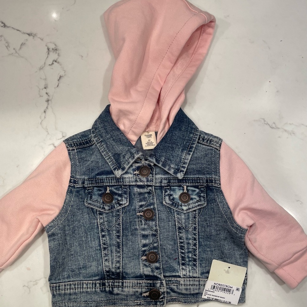 BRAND NEW Tucker + Tate Pink Ruffle Jean Jacket